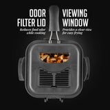 Electric Deep Fryer 1.5 Liter Capacity, Lid with Viewing Window, Removable Frying Basket, Adjustable Temperature OVENTE