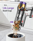 Cordless Vacuum Cleaner 55Kpa/650W/70Mins,1.8L Self Standing Stick Vacuum,Upgraded Vacuum Cordless with Hurricane Mode,Touch Screen,Anti-Tangle Wireless Vacuum,Vacuum Cleaners for Home/Pet Hair/Carpet