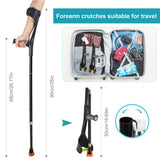 Antdvao Forearm Crutches Pair, Folding Forearm Crutches Adults Lightweight Adjustable, with Rubber Handles, Comfortable Grip and Wear-Resistant