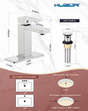 KUZOR Bathroom Faucets Stainless Steel, 5-Minutes Installation, Single Hole Sink Faucet for Bathroom/Vanity/Rv - 4.33 in Spout High - Chrome