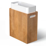 iEGrow 3 Gallon Wooden Trash Can, Small Wood Waste Basket with Liner