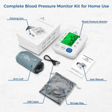 P PANACARE Upper Arm Blood Pressure Monitor for Home Use, Adjustable Cuff (8.7–16.5 inches), Large Backlit Display, White