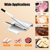16" Manual Meat Bone Cutter, Stainless Steel Heavy Duty Chicken Cutting Machine Commercial Frozen Meat Slicer Guillotine Bone Cutting Machines Bone Chopper with Food Spatula for Beef Goat Pig Fish