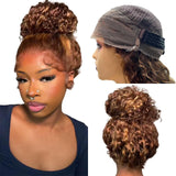 Daules Deep Curly Wave Wig Human Hair Ombre Highligt 34inch.