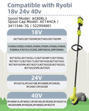 Weed Wacker String Compatible with Ryobi One Plus+ AC80RL3, 0.08'' String Trimmer Refill Line,Weed Eater String Compatible with Ryobi 18V, 24V, 40V Trimmers(10 Replacement Spools, 2 Trimmer Caps)