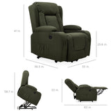 Best Choice Products Modern Linen Electric Power Lift Chair, Recliner Massage Chair, Adjustable Furniture for Back, Legs w/ 3 Positions, USB Port, Heat, Cupholders, Easy-to-Reach Button - Olive