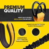 Pull Up Assistance Bands Set - 4 Heavy-Duty Pull Up Bands, Height Adjustable Strap & Comfortable Foot Strap - Stackable Pull Up Resistance Bands for Pull Ups (Yellow)
