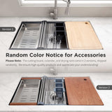 SANYCASA 30 Inch Undermount Kitchen Sink Superior Drain Kitchen Sinks 11 Gauge (3mm) Stainless Steel, Single Bowl Integrated Ledge Multifunctional Workstation Set -