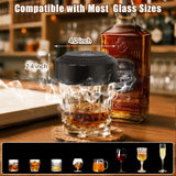Electric Whiskey Smoker Kit, Rechargeable Cocktail Smoker Kit with 6 Wood Chips, Built-in Lighter, No Butane Needed (Black)