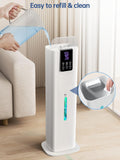 8L Smart Humidifiers for Bedroom Large Room, 2.1Gal Cool Mist Top Fill Diffuser Ambient Light, App & Remote Control, 3 Mist Modes, Quiet Humidifier for Home Office Plant (White)
