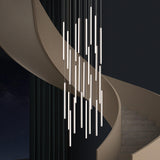 BESTWEST 118" Modern LED Chandelier, 25-Lights Dimmable High Ceiling Large Hanging Lighting Fixture for Loft Villa Living Room Stairs Foyer (Black, 25-Lights 15.7in)