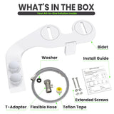 Terapaton Toilet Bidet With Left/Right Side Reversible Design, Fresh Water, Non-Electric, Toilet Bidet Attachment, Right/Left Hand Side with Dual Nozzle, Self-Clean, Includes Extended Screws (Chrome)
