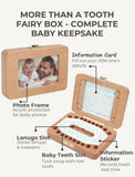 Tooth Fairy Tooth Holder, Handcrafted Natural Wood Storage Box with Fairy Gold Coin, Ideal for Baby Teeth Umbilical Cord Lanugo, Odorless Non-toxic Keepsake Organizer for Lost Teeth (Middle)