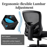 YFO Big and Tall Office Chair 500LBS - Computer Desk Chair with Adjustable Lumbar Support, Heavy Duty Ergonomic Mesh with 360 Rotation 4D Arm and Extra Wide Comfty Seat