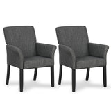 GIANTEX Office Waiting Room Chairs, Set of 2 Fabric Executive Guest Chair, Upholstered Reception Chair with Padded Arms, Backrest, Wood Legs, Guest Chairs for Meeting Room, Dining Room