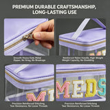 DegoCython Medicine travel bag, Waterproof Nylon PVC, Embroidered Mesh Compartment, Anti-Splash Clean Surface, clear travel bags for toiletries, Portable Med Medicine Holder, For Women Daily.