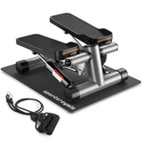 SPORTSROYALS Stair Stepper,Twist/Mini Stepper for Exercise at Home,Step Machine with Resistance Bands for Full Body Workout, 350lbs+ Capacity