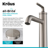 KRAUS Ramus Single Handle Vessel Sink Bathroom Faucet with Pop-Up Drain in Brushed Gold, KVF-1220BG