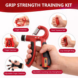 13 PCS Grip Strength Trainer Kit, Hand Gripper Strengthener, Forearm Strengthener, Finger Strengthener, Finger Exerciser, Stress Relief Ball, Forearm Workout Ring for Muscle Building and Injury Recover Navona