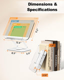 BYMECOST Acrylic Book Stand for Reading, Adjustable Book Holder, White