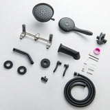 DOUBLUOEG 2 Handle Shower Faucet Set with Tub Spout Shower Faucets Sets Complete Two Handle, Matte Black 2 Handle Tub Shower Faucet Sets