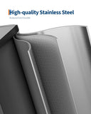 GarveeHome 2 x 8 gal Stainless Steel Double Trash Can with Lid for Kitchen, Large Dual Trash and Recycle Bin Combo, Silver