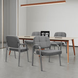 CLATINA Big & Tall 500 lbs Waiting Room Guest Chair, Leather Office Reception Chair No Wheels with Padded Arms for Elderly Home Desk Conference Room Lobby Side Salon Clinic, Grey(2 Pack)