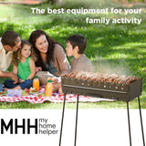 Charcoal Grill for 12 Skewers - Portable Barbecue Camp Grills Mangal Schaschlik - Foldable Metal Mangal - Kebab Shish BBQ for EDC Picnic Outdoor Cooking Camping Hiking (Skewers Not Included)
