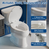 Clirass Raised Toilet Seat with Bidet Attachment,Elongated - Non-Electric Bidet with Dual Nozzles - Elevated Toilet Risers for Seniors & Limited Mobility - Easy Install & Clean