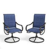 MFSTUDIO Swivel Patio Dining Chairs Set of 2, Textilene W/Padded Seat