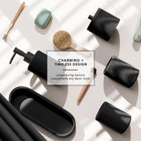 Clara Clark Bathroom Set - Black Bathroom Accessories Set, 19PC Bathroom Accessory Set, Bathroom Sets with Shower Curtain Set, Soap Dispenser & Toothbrush Holder
