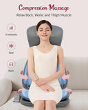 THERAZZAGGE Shiatsu Neck Back Massager with Heat, Massage Chair Full Body with Compression, Chair Massage Pad with Vibration, Seat Massager for Home, Office Chair Use