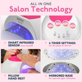 SUNUV SUN2C UV Light for Nails, UV LED Nail Lamp with 4 Timer Settings, Curing Lights Compatible with All Gel Polish Rose