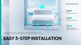 Hisense 8,000 BTU Smart Inverter Window Air Conditioner Easy Install Bracket, Up to 350 Sq Ft, Ultra-Slim Profile, 3 Speed, 700W, 4‑Way Air Direction HLAW0825TW (Renewed)