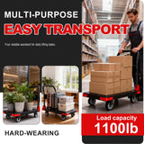 Heavy Duty Foldable Push Cart Dolly - Mobile Platform Truck with 360°Swivel Wheels