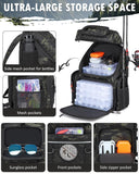 HAMBOLY Fishing Backpack with Tackle Boxes, 50L Fishing Tackle Bag with Cooler & Rod Holders, Waterproof Tackle Bag for Men