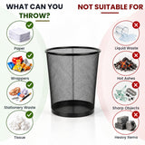 Goodwill Tech Mesh Dustbins, Pack Of 4 (Small) Metal Mesh Recycling Bins Waste Basket For Home/Office/Hospital/College/School -Black, Open-Top