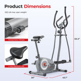Sunny Health & Fitness Essential Smart 2-in-1 Cross Trainer Elliptical Bike, Magnetic Training Machine for Adult/Seniors Home Gym Cardio Exercises, Free SunnyFit App Bluetooth Connection - SF-E322004 Sunny Health & Fitness