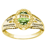 Oseew Class Ring Custom 2027 Graduation Women Men（(Yellow Gold)