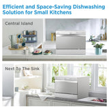 Midea MDC22P2ASS Countertop Dishwasher, 6 Place Settings & 6+2 Washing Cycles Portable Dishwashers, Energy Star Dish Washer for Dorm, RV & Apartment, Silver