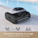 DREAME Z1 Pro Cordless Robotic Pool Cleaner, LiFi Remote Control, 8000 GPH Suction, Waterline Horizontal Cleaning, Auto-Retrieval, Automatic Pool Vacuum for Above & In-Ground Pools, Haze Silver