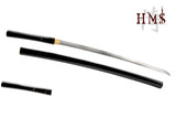 Hand Forged 1095 High Carbon Steel Black Shirasaya Katana Full Tang Sword