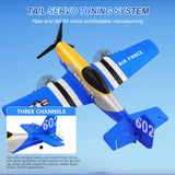 Beffkkip RC Plane 3-Channel 2.4GHZ RC Airplane, P51D Mustang Fighter with 2 Batteries, KF602 Remote Control Plane Gyroscopes Stabilization System Easy to Fly Suitable for Beginners, Kids, Adults