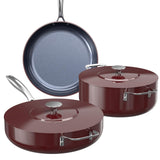 Nuwave Essential Series 5PC Ceramic Cookware Set PFAS-Free, G11 Duralon Blue Coating, Pots and Pans Set Non Stick, Dishwasher Safe
