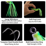5PCS Topwater Frog Lures Set with Box, Realistic Soft Hollow Body Fishing Lures for Bass Snakehead Pike Bowfin, Weedless Freshwater Simulated Frog Baits