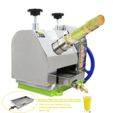 Sugar Cane Juicer Sugar Cane Juice Extractor Manual Sugar Cane Press Juicer with Three Rollers Sugarcane Mill Juicer Sugarcane Juice Press Machine with 2 Peeling Knives Blue HQHAOTWU