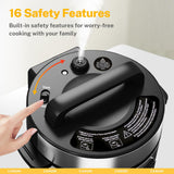CARORI 9-in-1 Electric Pressure Cooker, 1000W Instant Multi-Cooker with IMD Touchscreen, Olla de Presion, Non-Stick Pot, Rice Cook, Slow Cook, Steamer, Sauté, Warmer, Safe Venting, Silver 8 Qt