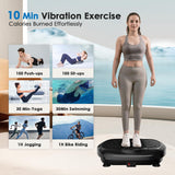 Natini Vibration Plate Exercise Machine - Whole Body Workout Vibration Platform Lymphatic Drainage Machine for Weight Loss Home Fitness - Black