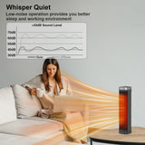 Portable Space Heater, 1500W Ceramic Heating Fan with Thermostat, Remote Control, 3 Heating Modes, 70° Oscillation, Ideal for Office, Home, and Bedroom Use