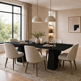 Dining Table for 6-8 People, Farmhouse Dining Table, 71 in Long Kitchen Tables with Wooden Sturdy Legs